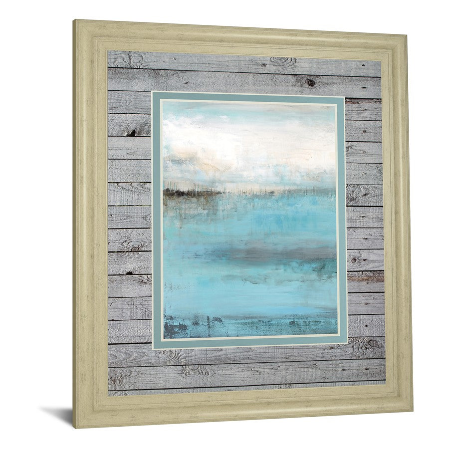 Classy Living Tranquil Seascape 34x40in Wall Art | Contemporary Ivory Bliss MDF Frame | Living Room & Office Coastal Decor | 34 x 40 x 1 in | Model DM5611