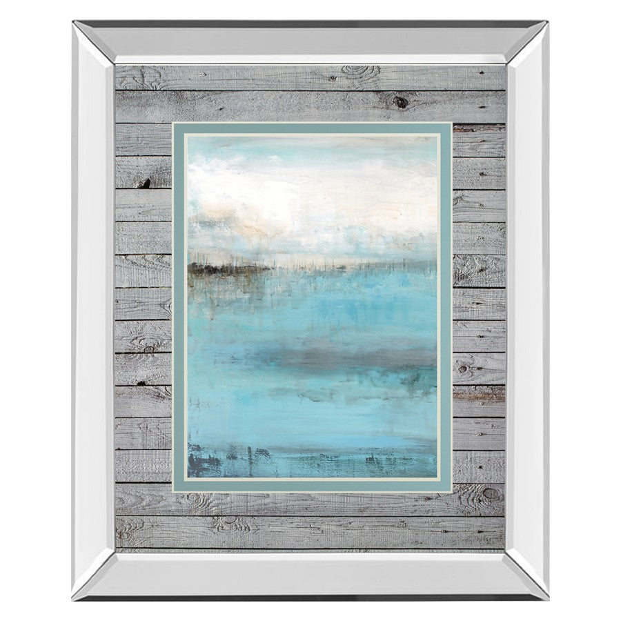 Classy Living Tranquil Seascape 34x40in Wall Art | Contemporary Mirrored Frame | Living Room & Bedroom Decor | 34 x 40 x 3 in | Model DM5611MF