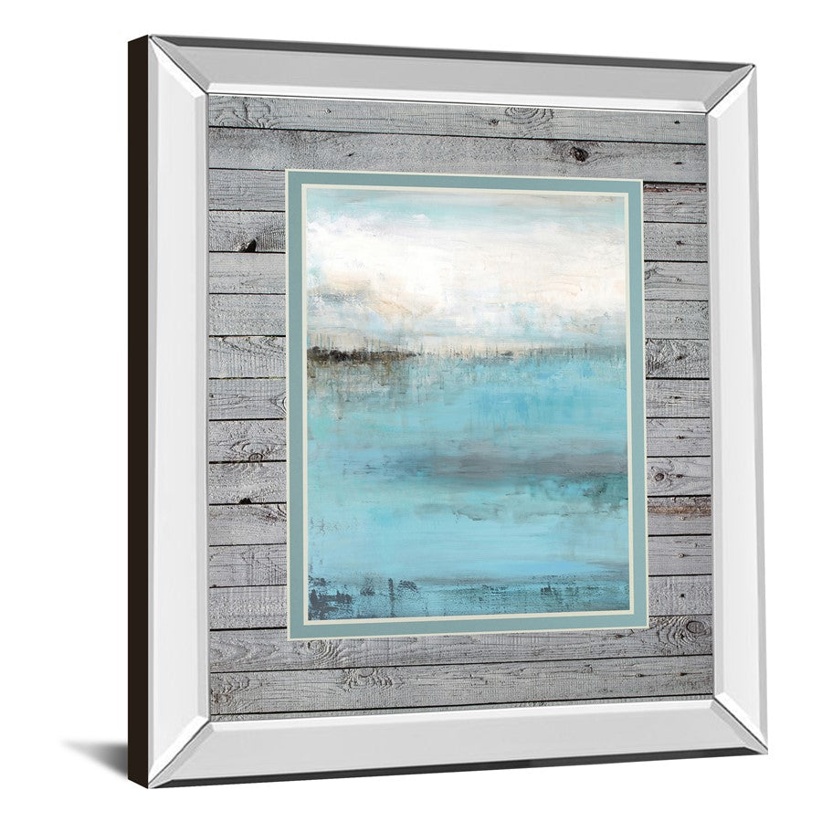 Classy Living Tranquil Seascape 34x40in Wall Art | Contemporary Mirrored Frame | Living Room & Bedroom Decor | 34 x 40 x 3 in | Model DM5611MF