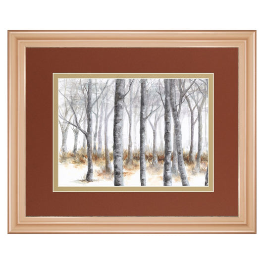 Classy Living Birch Serenity Wall Art 40x34in | Transitional Rose Gold MDF Frame with Glass | Living Room Bedroom & Office Decor | 40 x 34 | Model DM5616