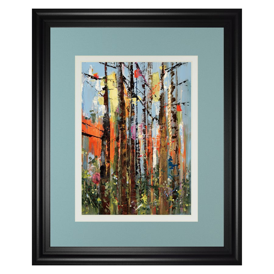 Classy Living Eclectic Forest 34x40in Wall Art | Contemporary Mixed Media on Paper, Midnight Aura MDF Frame | Living Room & Office Decor | Model DM5618