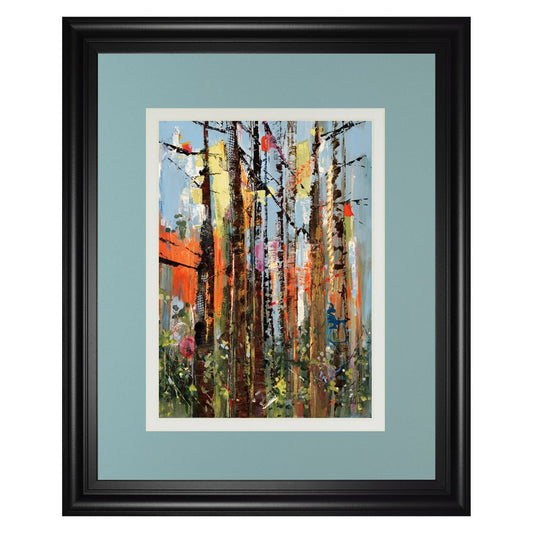Classy Living Eclectic Forest 34x40in Wall Art | Contemporary Mixed Media on Paper, Midnight Aura MDF Frame | Living Room & Office Decor | Model DM5618