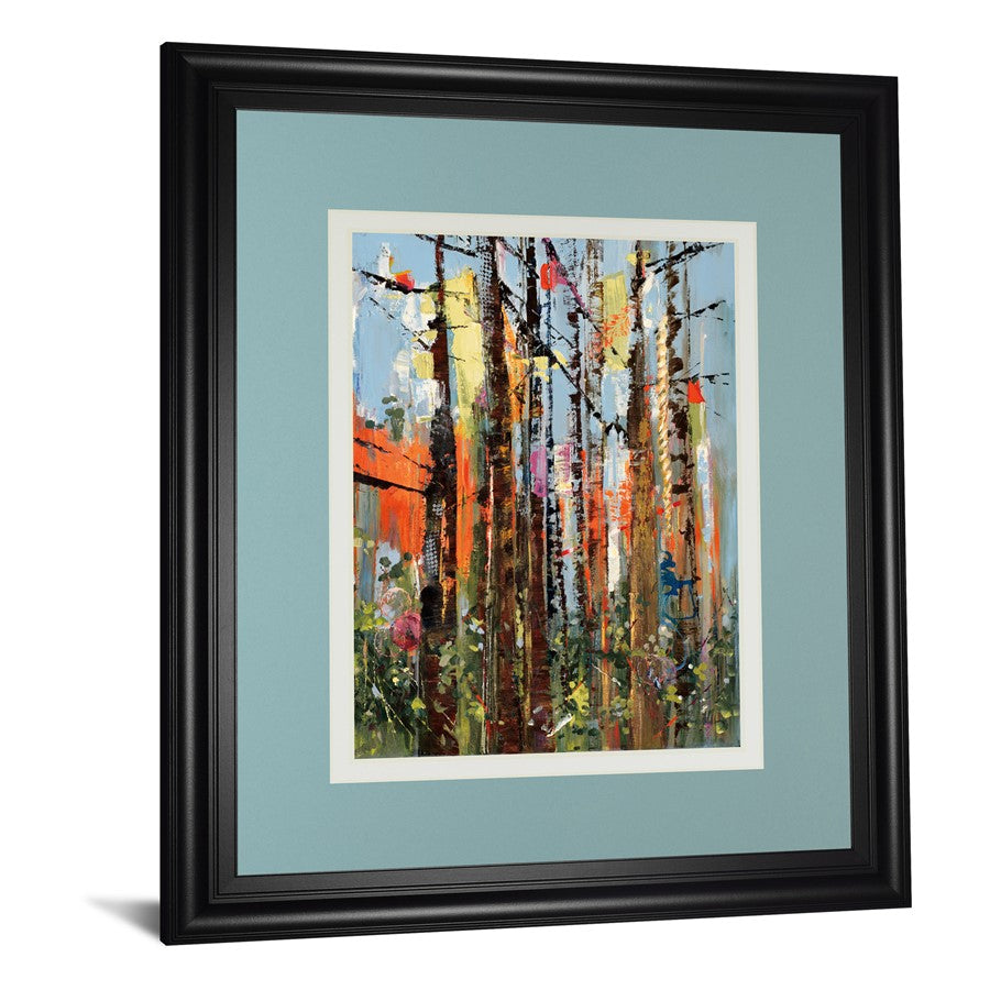 Classy Living Eclectic Forest 34x40in Wall Art | Contemporary Mixed Media on Paper, Midnight Aura MDF Frame | Living Room & Office Decor | Model DM5618