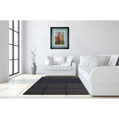 Classy Living Eclectic Forest 34x40in Wall Art | Contemporary Mixed Media on Paper, Midnight Aura MDF Frame | Living Room & Office Decor | Model DM5618