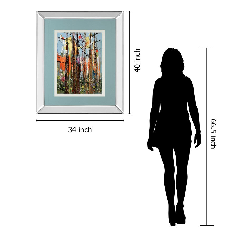 Classy Living Eclectic Forest 34x40in Wall Art | Contemporary Mirrored Frame | Living Room & Office Statement Piece | 34 x 40 x 3 in | Model DM5618MF