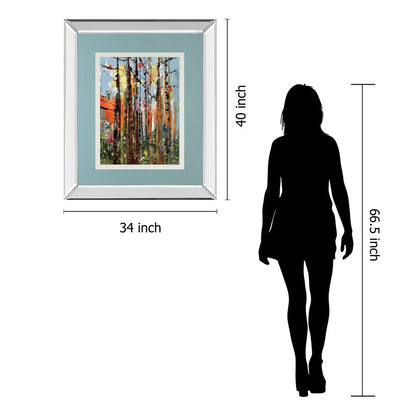 Classy Living Eclectic Forest 34x40in Wall Art | Contemporary Mirrored Frame | Living Room & Office Statement Piece | 34 x 40 x 3 in | Model DM5618MF