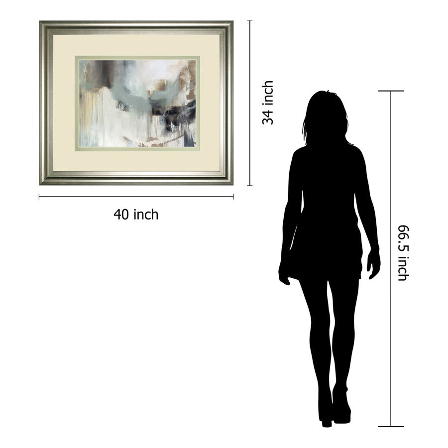 Classy Living Argentum 40x34in Wall Art | Traditional Silver Serenity MDF Frame | Living Room & Office Focal Point | 1 x 40 x 34 in | Model DM5622