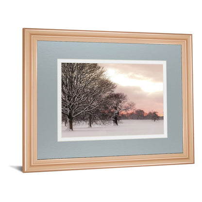 Classy Living Rosy Sunset 40x34in Framed Wall Art | Country/Farmhouse Rose Gold MDF Frame and Paper Print | Living Room & Bedroom Winter | Model DM5624