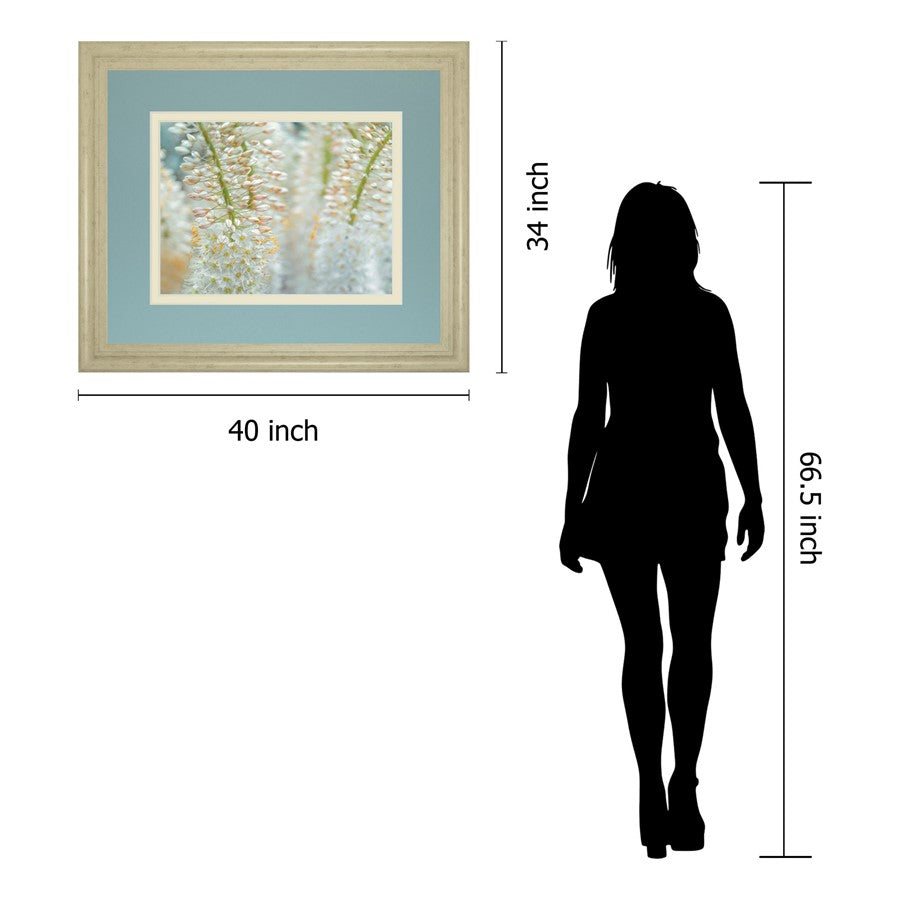 Classy Living Delicate Blooms 40x34in Wall Art | Contemporary Framed Botanical Print in Ivory Bliss MDF Frame | Living Room, Bedroom & | Model DM5625