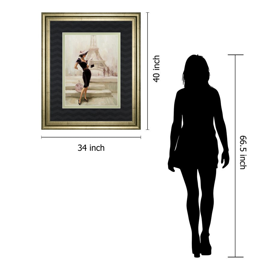 Classy Living Parisian Elegance 34x40in Wall Art | Transitional Gilded Radiance MDF Frame | Living Room & Bedroom Decor | 34 x 40 x 1 in | Model DM5628