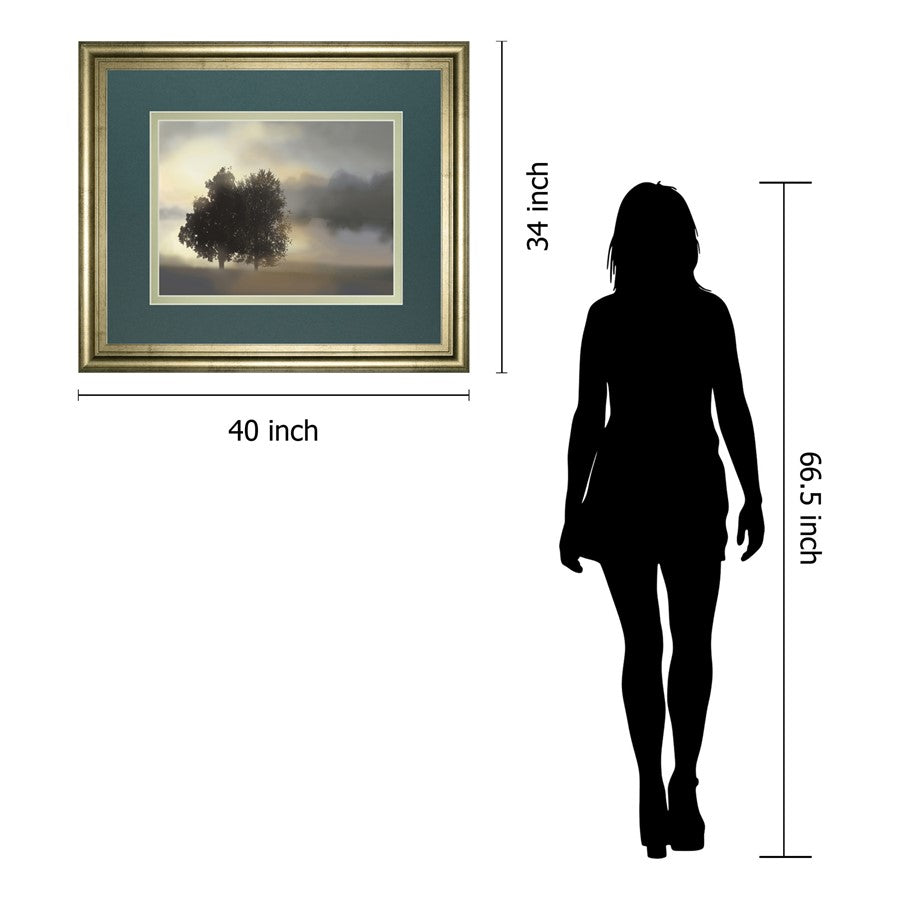Classy Living Misty Morning 40x34in Wall Art | Transitional Crisp Chardonnay MDF Frame with Real Glass | Living Room, Bedroom & Office | Model DM5630