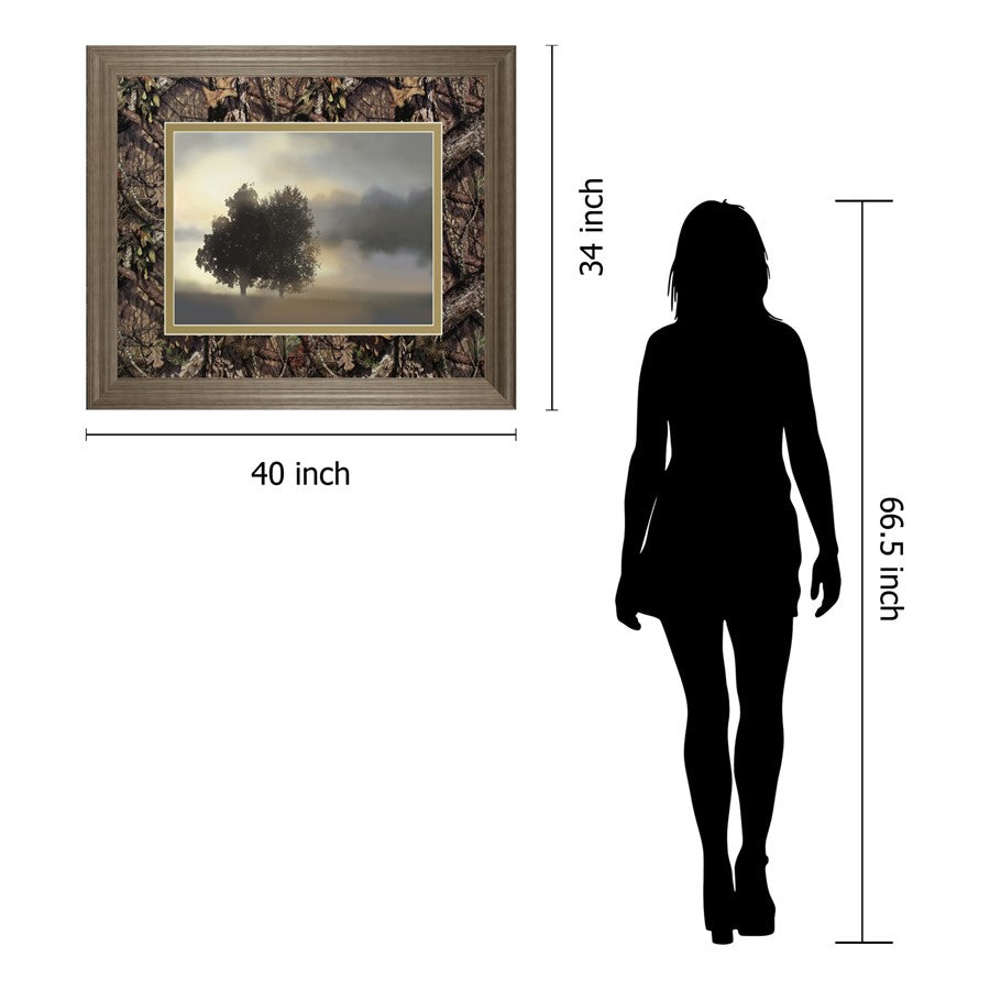 Classy Living Misty Morning 40x34in Wall Art | Transitional Framed Print in Tranquil Ash MDF Frame | Living Room, Bedroom & Office Decor | Model DM5630B