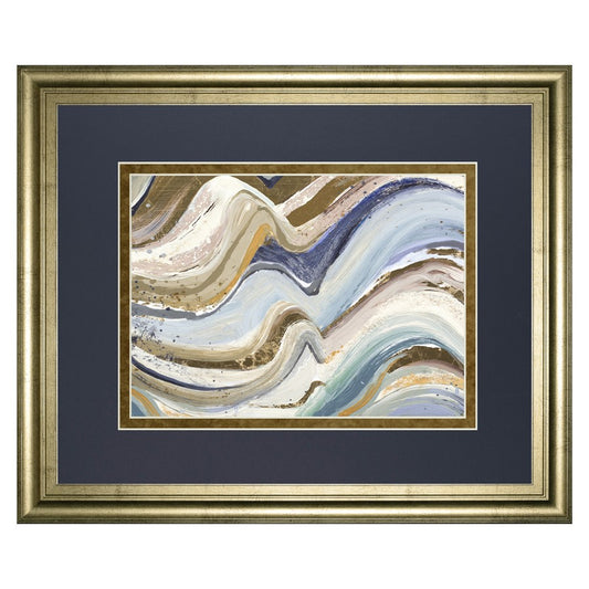 Classy Living Flowing Waves 40x34in Wall Art | Contemporary Abstract on Paper with Gilded Radiance Frame | Living Room & Office Decor | 1 x | Model DM5639