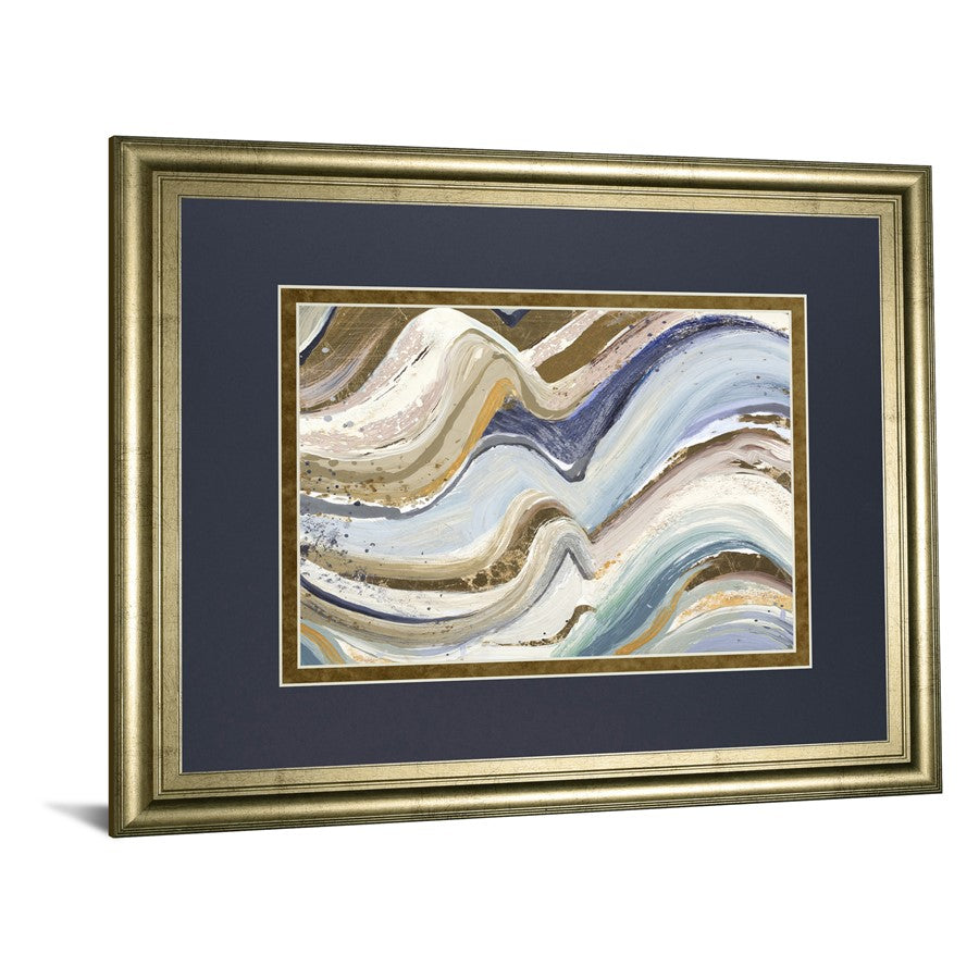 Classy Living Flowing Waves 40x34in Wall Art | Contemporary Abstract on Paper with Gilded Radiance Frame | Living Room & Office Decor | 1 x | Model DM5639