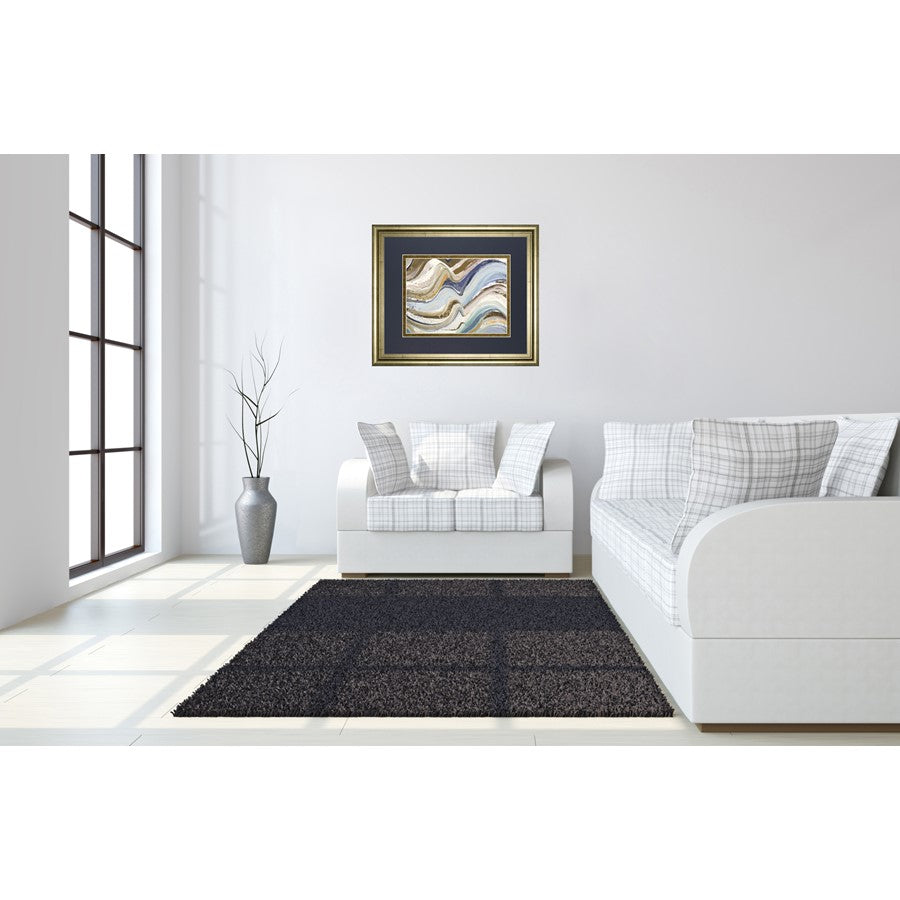 Classy Living Flowing Waves 40x34in Wall Art | Contemporary Abstract on Paper with Gilded Radiance Frame | Living Room & Office Decor | 1 x | Model DM5639