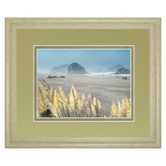 Classy Living Pompas Beach 40x34in Wall Art | Contemporary Coastal Paper Print in Ivory Bliss MDF Frame | Living Room & Office Decor | 1 x | Model DM5644