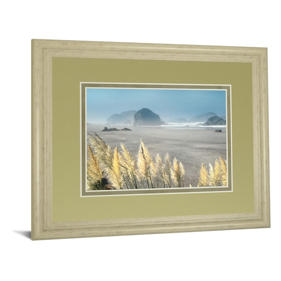 Classy Living Pompas Beach 40x34in Wall Art | Contemporary Coastal Paper Print in Ivory Bliss MDF Frame | Living Room & Office Decor | 1 x | Model DM5644