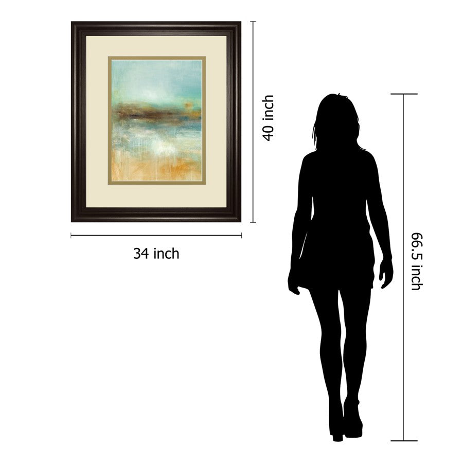 Classy Living Summer Glow Wall Art 34x40in | Contemporary Abstract Multicolor on Paper with Dark Chocolate MDF Frame | Living Room & | Model DM5648