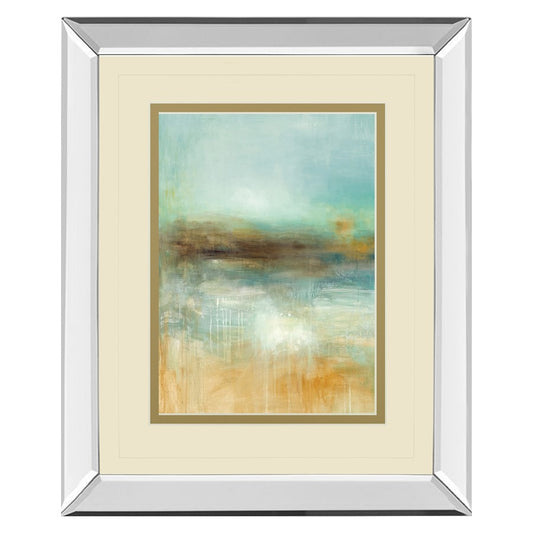 Classy Living Summer Glow Wall Art 34x40in | Contemporary Mirrored Frame and Multicolor Abstract Print | Living Room & Bedroom Decor | 34 | Model DM5648MF