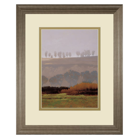 Classy Living Misty Tree Line Wall Art 34x40 | Contemporary Paper Print in Tranquil Ash Frame | Living Room & Office Decor | 1 x 34 x 40 in | Model DM5658