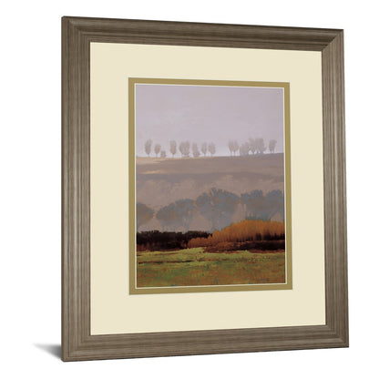 Classy Living Misty Tree Line Wall Art 34x40 | Contemporary Paper Print in Tranquil Ash Frame | Living Room & Office Decor | 1 x 34 x 40 in | Model DM5658