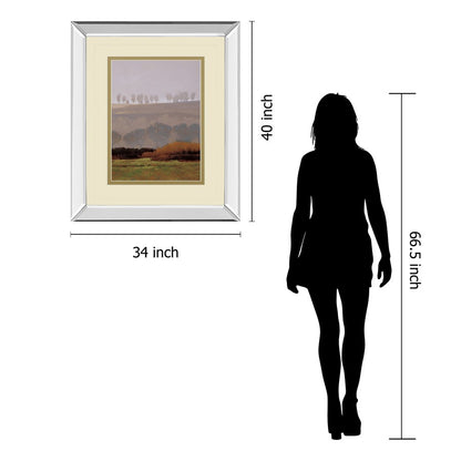 Classy Living Misty Tree Line 34x40in Wall Art | Contemporary Mirrored Frame | Living Room & Office Tranquil Decor | 34 x 40 x 3 in | Model DM5658MF