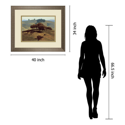Classy Living Rolling Hills 40x34in Wall Art | Contemporary Tranquil Ash MDF Frame | Living Room & Office Decor | 1 x 40 x 34 in | Model DM5659