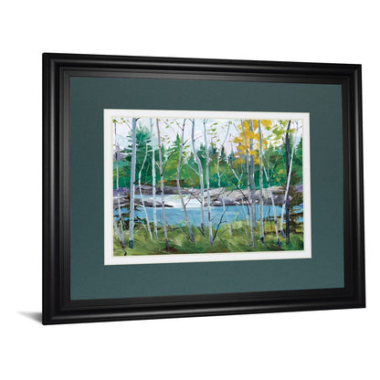 Classy Living Birch River View Wall Art 40x34in | Transitional Midnight Aura MDF Frame with Paper Print | Living Room & Office Decor | 1 x | Model DM5661