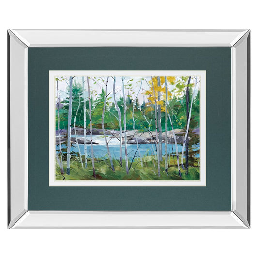 Classy Living Birch River View Wall Art 40x34in | Mirrored Frame Transitional | Living Room & Office Decor | 40 x 34 x 3 in | Model DM5661MF