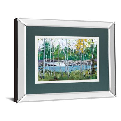 Classy Living Birch River View Wall Art 40x34in | Mirrored Frame Transitional | Living Room & Office Decor | 40 x 34 x 3 in | Model DM5661MF