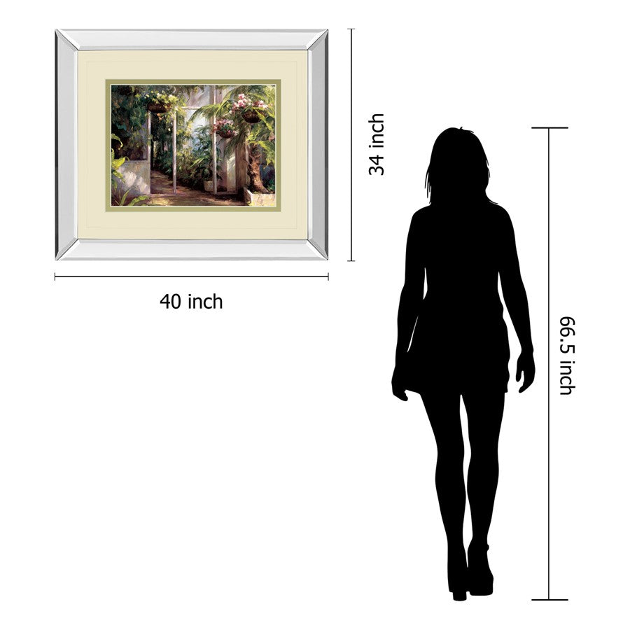 Classy Living Morning Atrium 40x34in Wall Art | Transitional Mirrored Polystyrene Frame | Living Room & Office Botanical Decor | 40 x 34 | Model DM5662MF