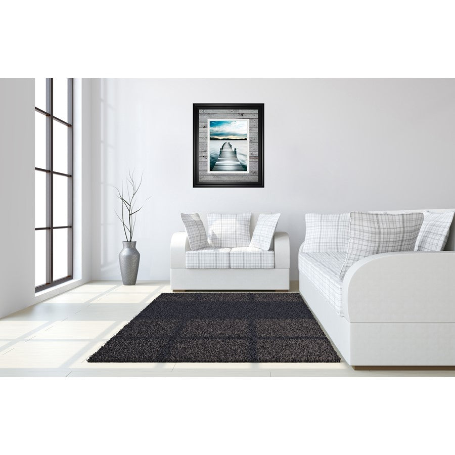 Classy Living Jetty Path 34x40in Wall Art | Country Farmhouse Midnight Aura Frame | Living Room & Office Decor | 1 x 34 x 40 in | Model DM5668