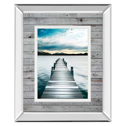 Classy Living Jetty Path Wall Art 34x40in | Country/Farmhouse Mirrored Frame and Double Matting | Living Room & Office Tranquil Decor | Model DM5668MF