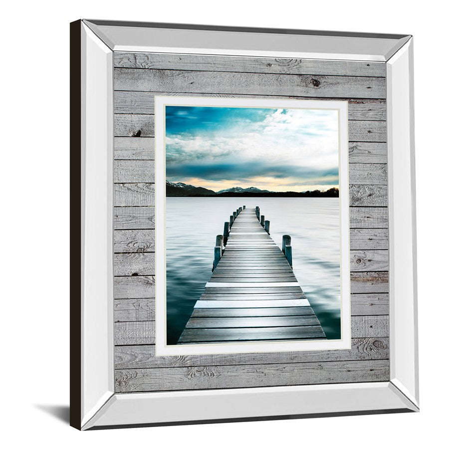 Classy Living Jetty Path Wall Art 34x40in | Country/Farmhouse Mirrored Frame and Double Matting | Living Room & Office Tranquil Decor | Model DM5668MF