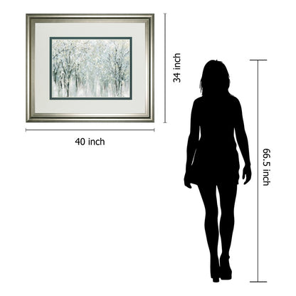 Classy Living Winter Mist Wall Art 40x34in | Transitional Silver Serenity MDF Frame, Paper Art | Living Room & Office Decor | 40 x 34 x 1 in | Model DM5669