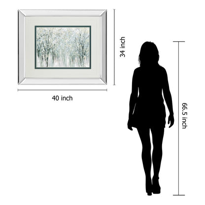 Classy Living Winter Mist 40x34 Wall Art | Transitional Mirrored Frame | Living Room & Office Decor | 40 x 34 x 3 in | Model DM5669MF
