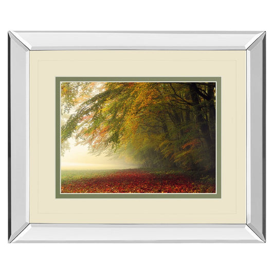Classy Living Autumn Whisper 40x34in Wall Art | Contemporary Mirrored Frame Nature Print | Living Room & Office Decor | 40 x 34 x 3 in | Model DM5670MF