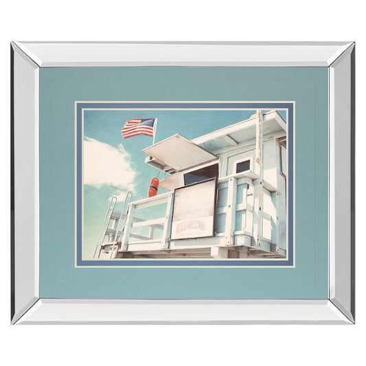 Classy Living Coastal Watchtower 40x34in Wall Art | Contemporary Mirrored Frame and Paper Print | Living Room & Beach House Decor | 40 x | Model DM5675MF