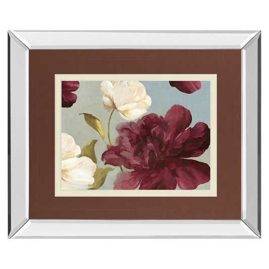 Classy Living Deep Peonies II 40x34in Wall Art | Transitional Mirrored Frame | Living Room, Bedroom & Office Decor | 40 x 34 x 3 in | Model DM5678MF