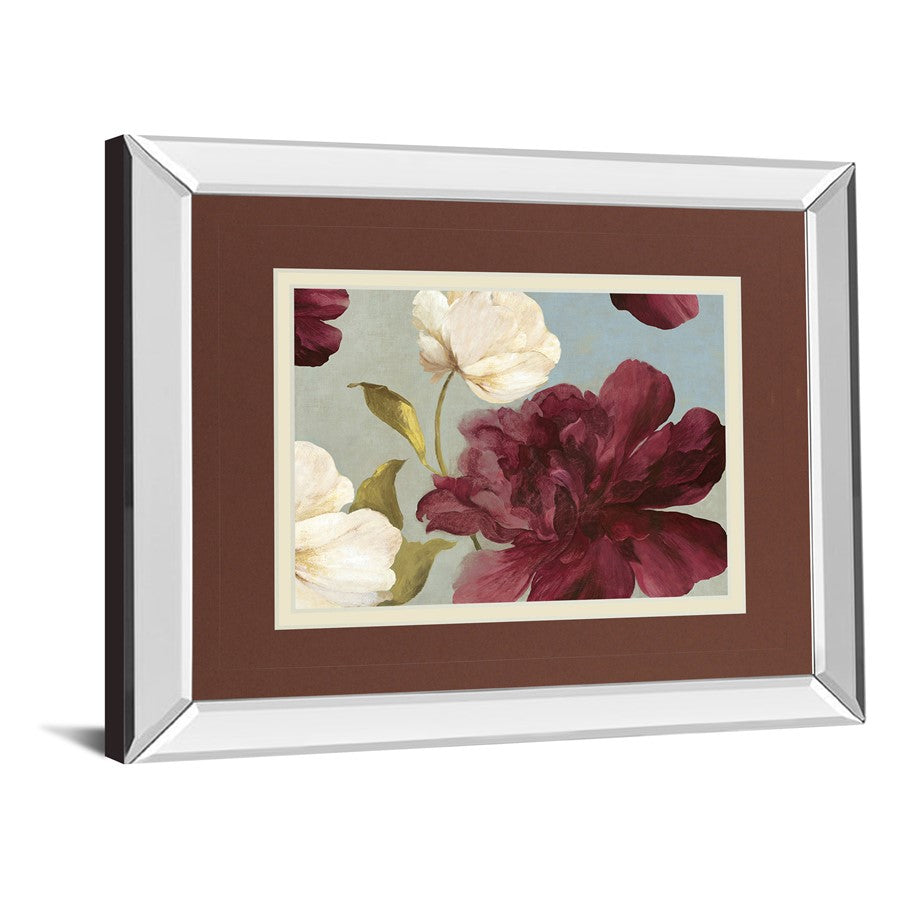 Classy Living Deep Peonies II 40x34in Wall Art | Transitional Mirrored Frame | Living Room, Bedroom & Office Decor | 40 x 34 x 3 in | Model DM5678MF
