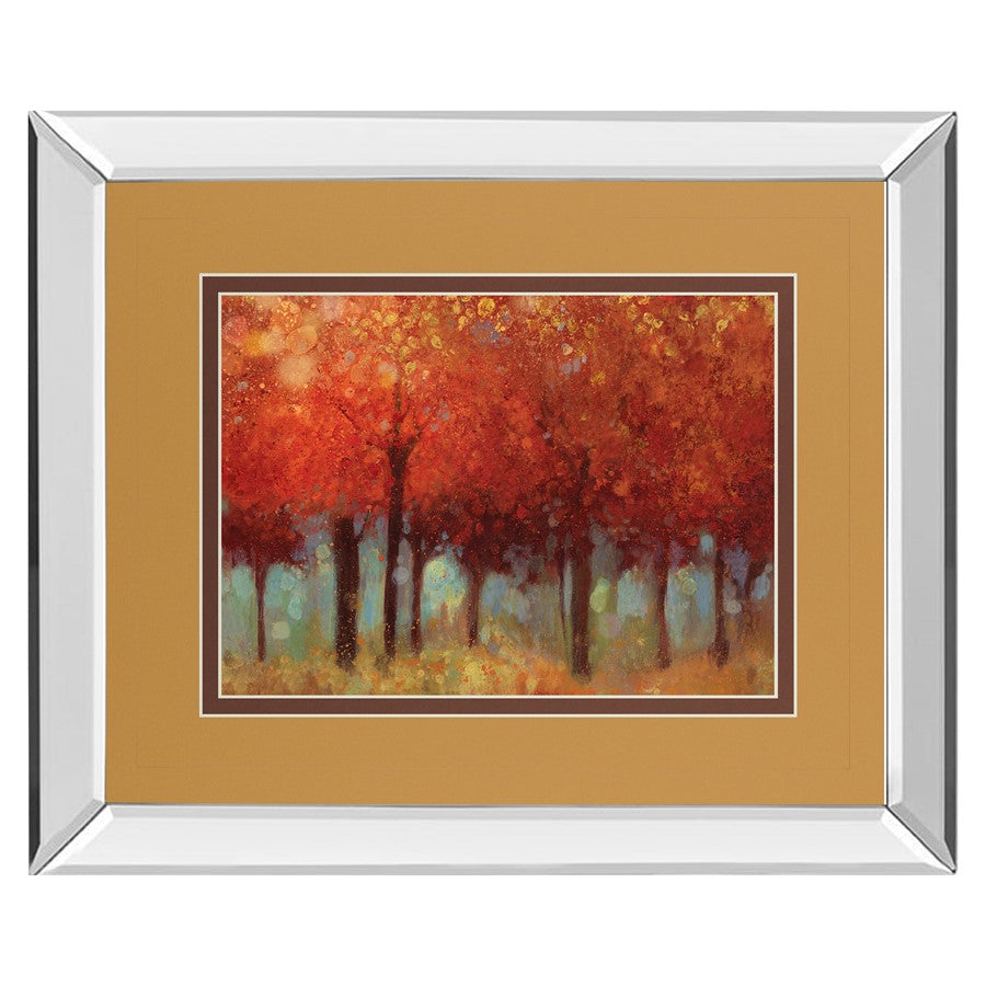 Classy Living Crimson Canopy 40x34in Wall Art | Transitional Mirrored Frame | Living Room, Bedroom & Office Decor | 40 x 34 x 3 in | Model DM5679MF