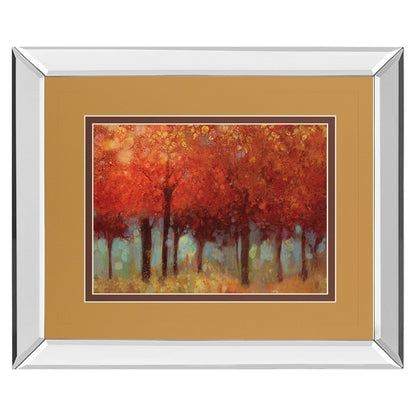 Classy Living Crimson Canopy 40x34in Wall Art | Transitional Mirrored Frame | Living Room, Bedroom & Office Decor | 40 x 34 x 3 in | Model DM5679MF