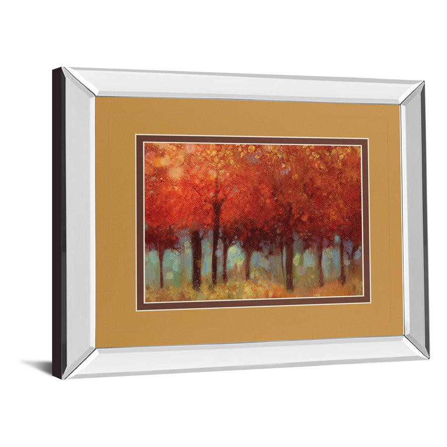 Classy Living Crimson Canopy 40x34in Wall Art | Transitional Mirrored Frame | Living Room, Bedroom & Office Decor | 40 x 34 x 3 in | Model DM5679MF
