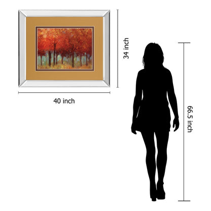 Classy Living Crimson Canopy 40x34in Wall Art | Transitional Mirrored Frame | Living Room, Bedroom & Office Decor | 40 x 34 x 3 in | Model DM5679MF
