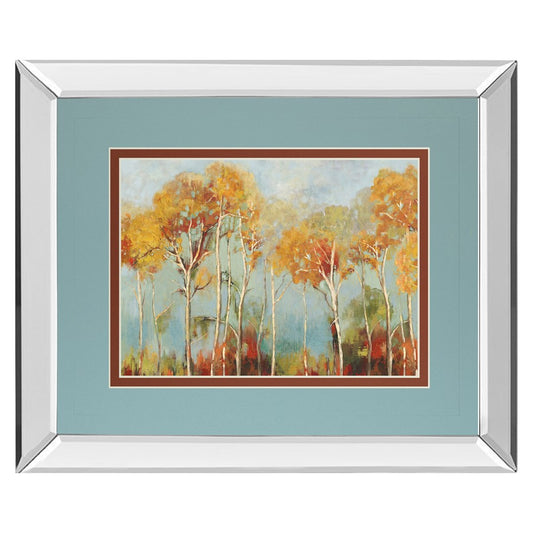 Classy Living Up Front Wall Art 40x34in | Contemporary Autumn Trees on Mirrored Frame | Living Room & Office Decor | 40 x 34 x 3 in | Model DM5684MF