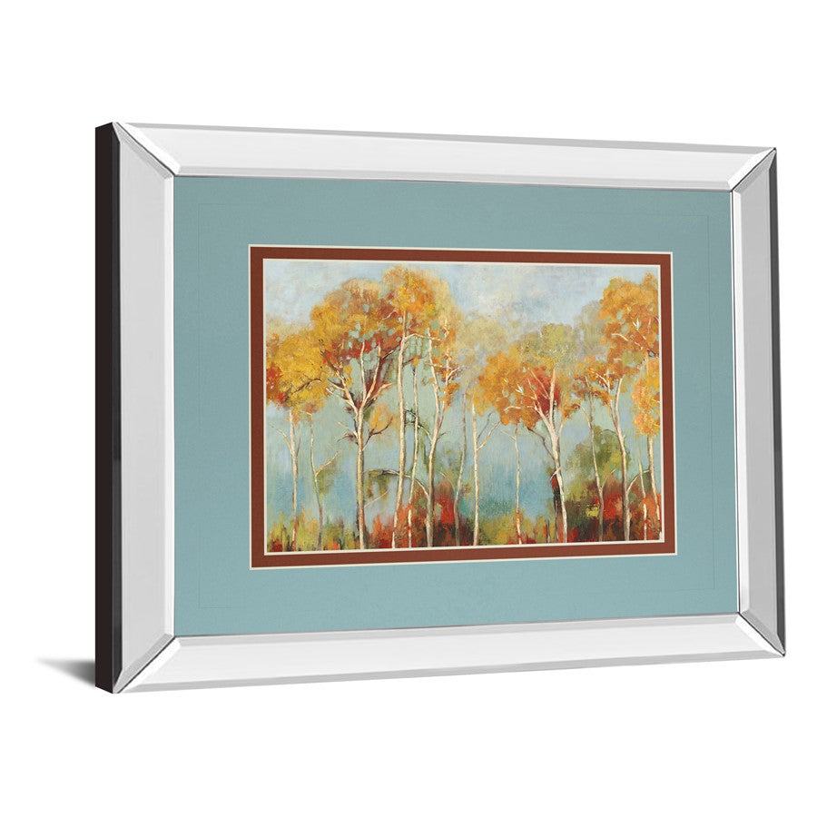 Classy Living Up Front Wall Art 40x34in | Contemporary Autumn Trees on Mirrored Frame | Living Room & Office Decor | 40 x 34 x 3 in | Model DM5684MF