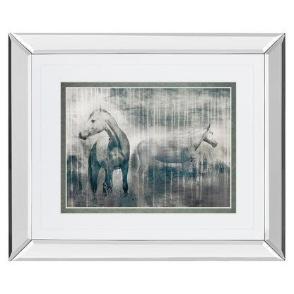 Classy Living Grey Serenade 40x34in Wall Art | Transitional Mirrored Frame | Living Room & Office Decor | 40 x 34 x 3 in | Model DM5688MF
