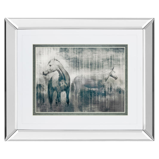 Classy Living Grey Serenade 40x34in Wall Art | Transitional Mirrored Frame | Living Room & Office Decor | 40 x 34 x 3 in | Model DM5688MF