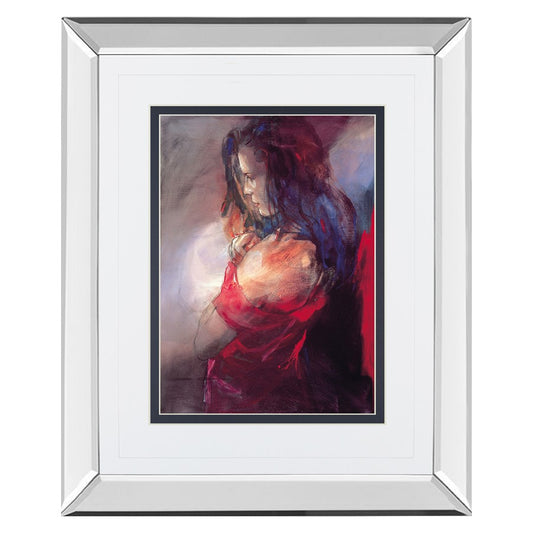 Classy Living Introspective Grace 34x40in Wall Art | Transitional Mirrored Frame Portrait | Living Room & Bedroom Decor | 34 x 40 x 3 in | Model DM5695MF
