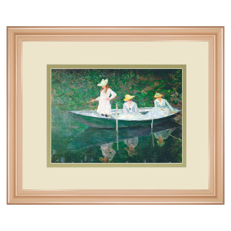 Classy Living Tranquil Rowers Wall Art 40x34in | Transitional Rose Gold MDF Frame and Paper Print | Living Room & Office Decor | 1 x 40 x | Model DM5700